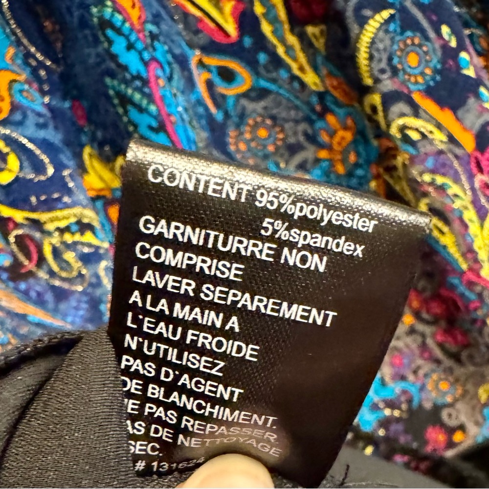 New! CALESSA Vibrant Blue and Orange Floral Blouse - Picture 13 of 15